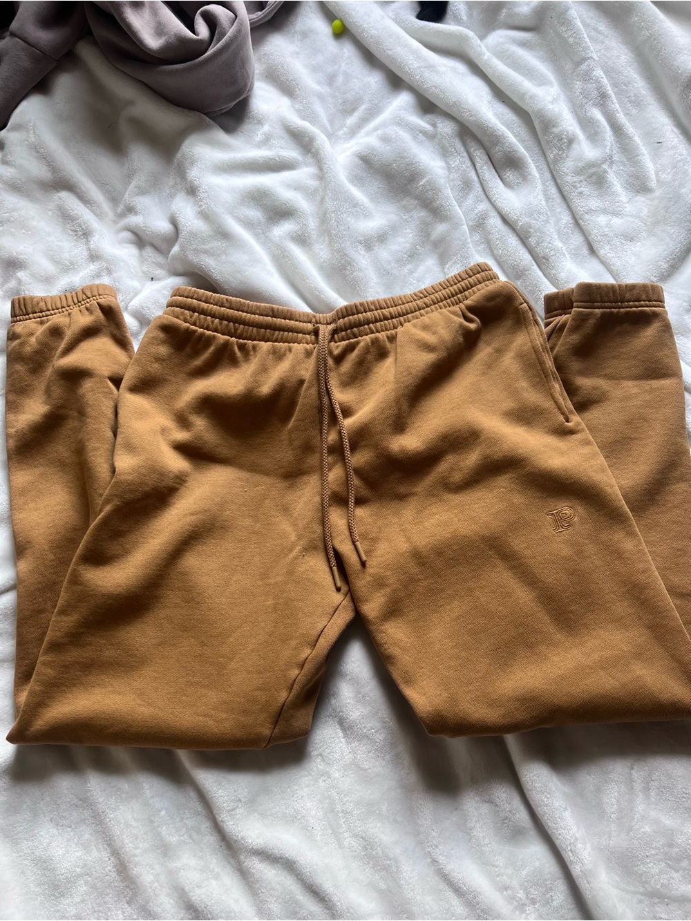PINK Victoria's Secret Tan Fleece-Lined Sweatpants